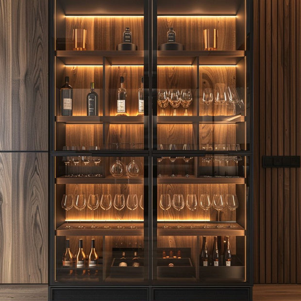 Dual Fan Circulation 304 Stainless Steel Freestanding Wine Cabinet For Dining Room