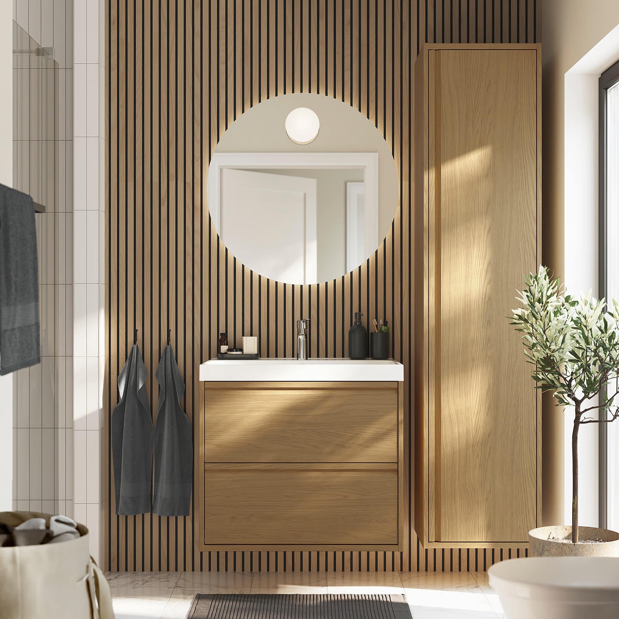 For Home Bathroom Wall Hung Stainless Steel Bathroom Vanity Set Multi Functional With Sink