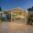 Free Design Service 304 Stainless Steel Outdoor Kitchen With Shed Anti Deformation