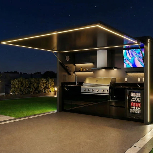 American Style Durable SS304 Stainless Steel Outdoor Kitchen With Shed Rustproof