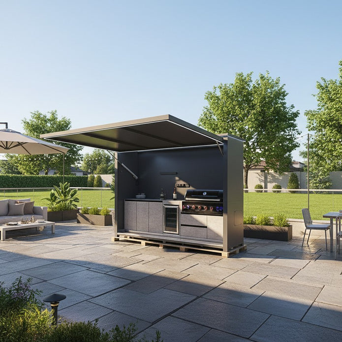 Integrated BBQ Grill 304 Stainless Steel Outdoor Kitchen Pod