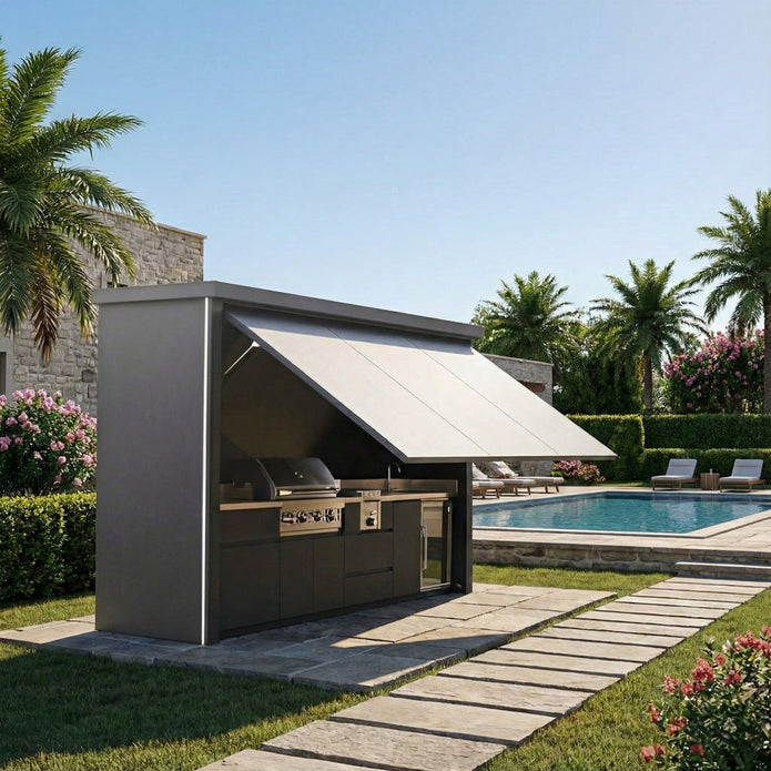 Robust Hardware Included Stainless Steel Outdoor Kitchen With Shed