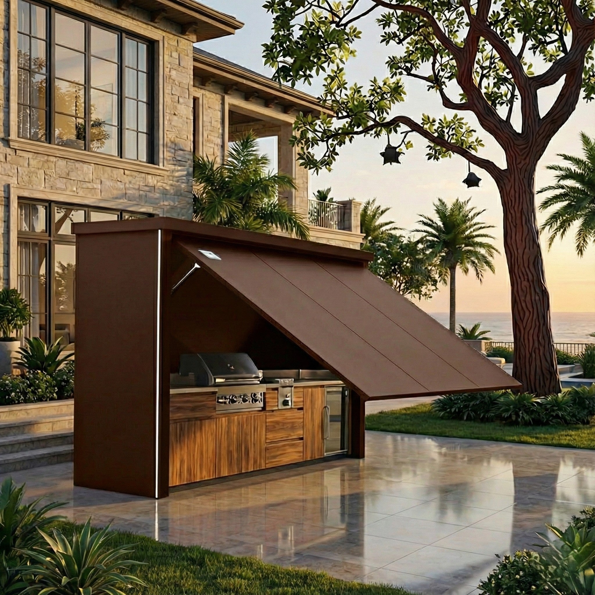 Safety Certified Accessories Stainless Steel Outdoor Kitchen With Shed