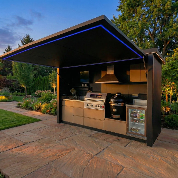 Multi Functional SS304 Stainless Steel Outdoor Kitchen Pod Customizable Modern Design