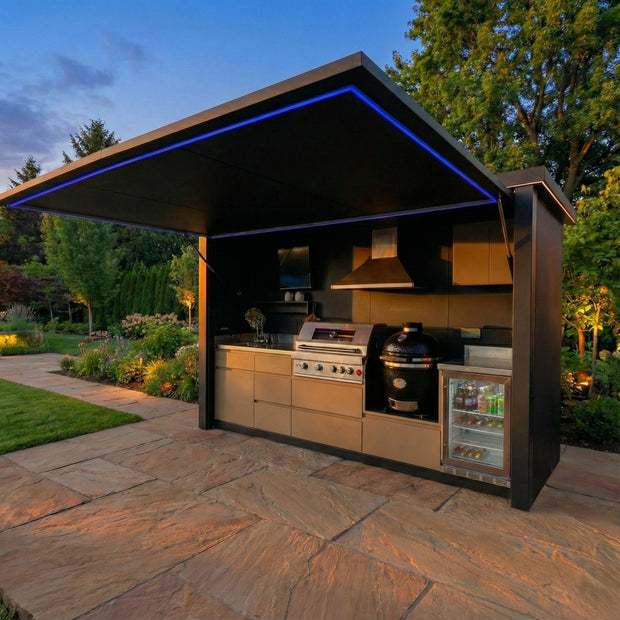 Multi Functional SS304 Stainless Steel Outdoor Kitchen Pod Customizable Modern Design