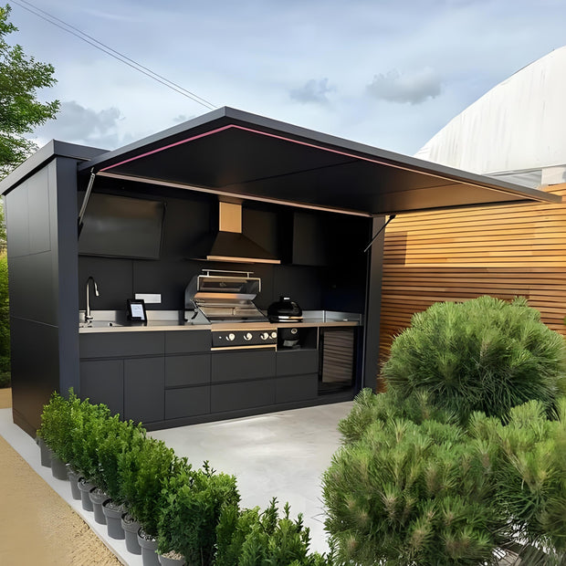 Long Term Investment 304 Stainless Steel Outdoor Kitchen With Closable Shed