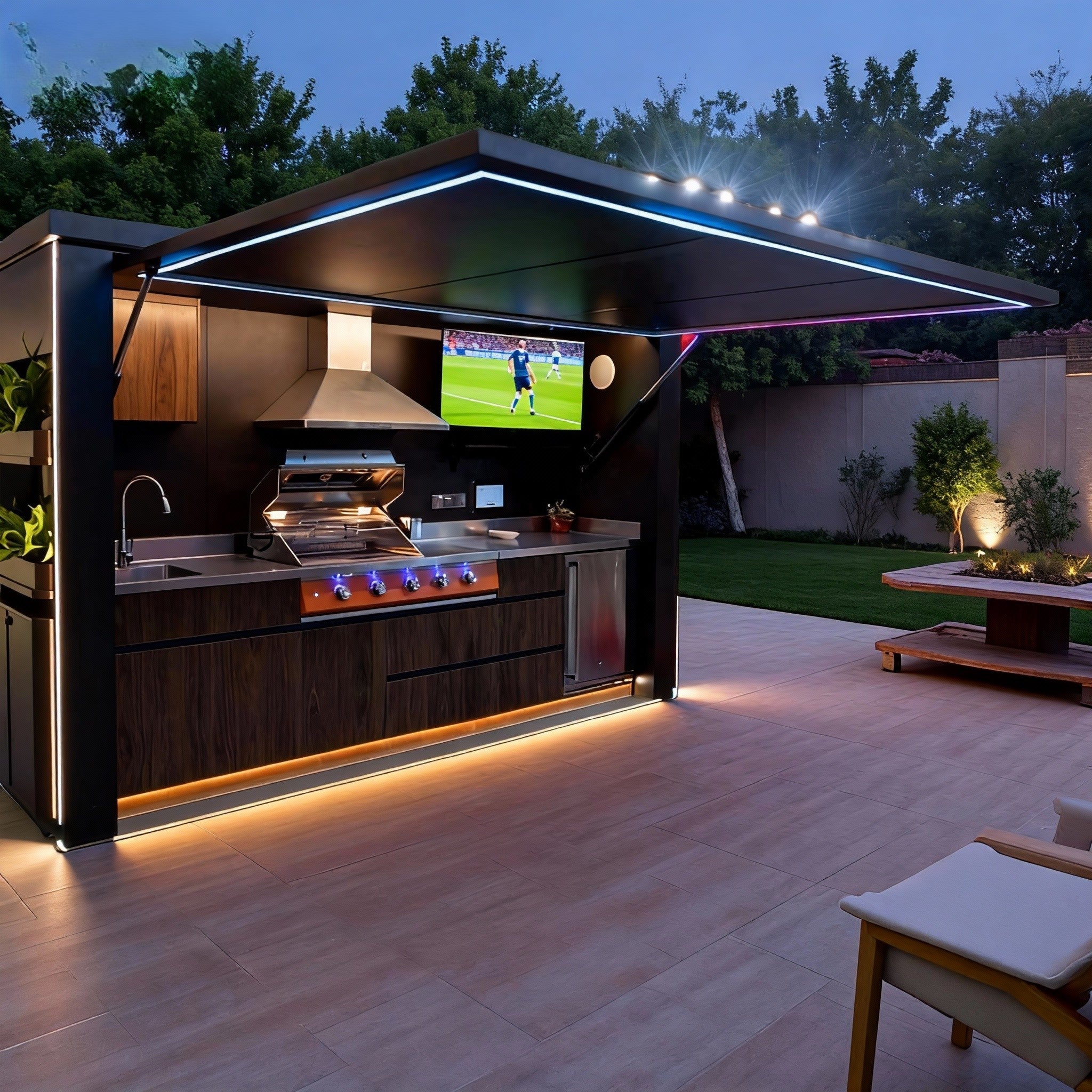Newest Design Market SS304 Stainless Steel Outdoor Kitchen Shed Set