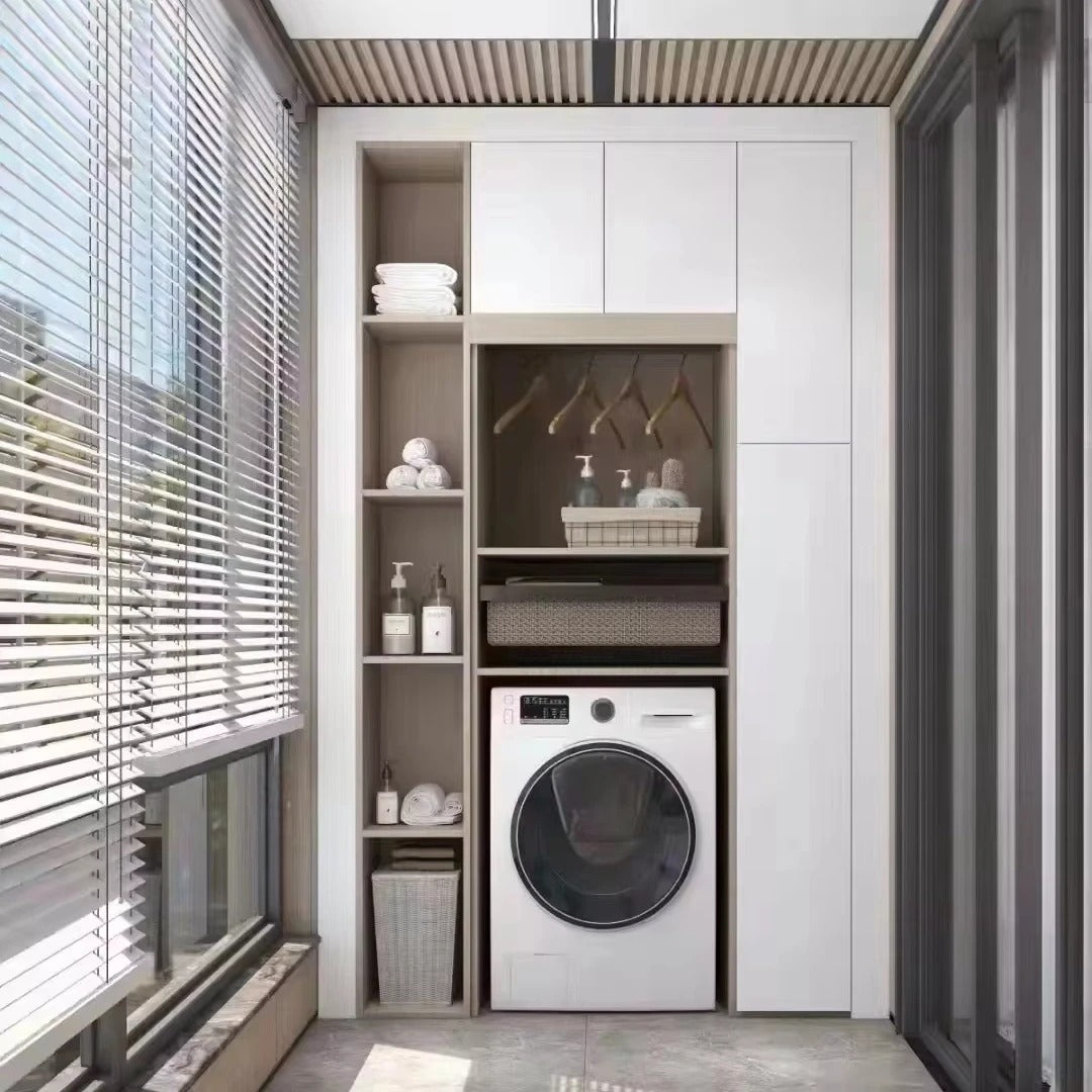 Rustproof Stainless Steel Balcony Cabinet - Lockable Weather-Resistant Storage
