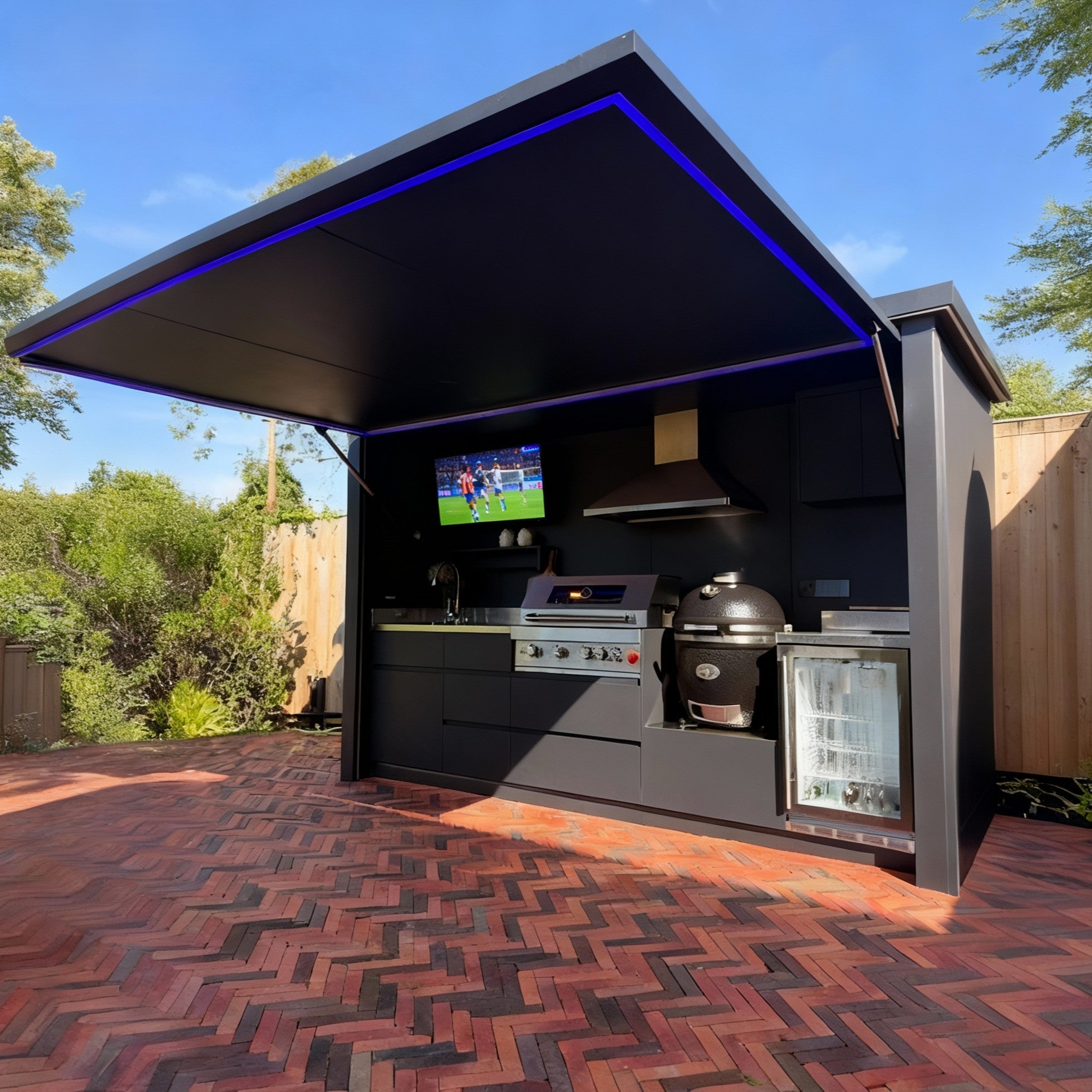 Top Rated Appliance SS304 Stainless Steel Outdoor Kitchen With Electric Door Shed